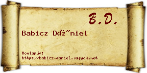 Babicz Dániel névjegykártya